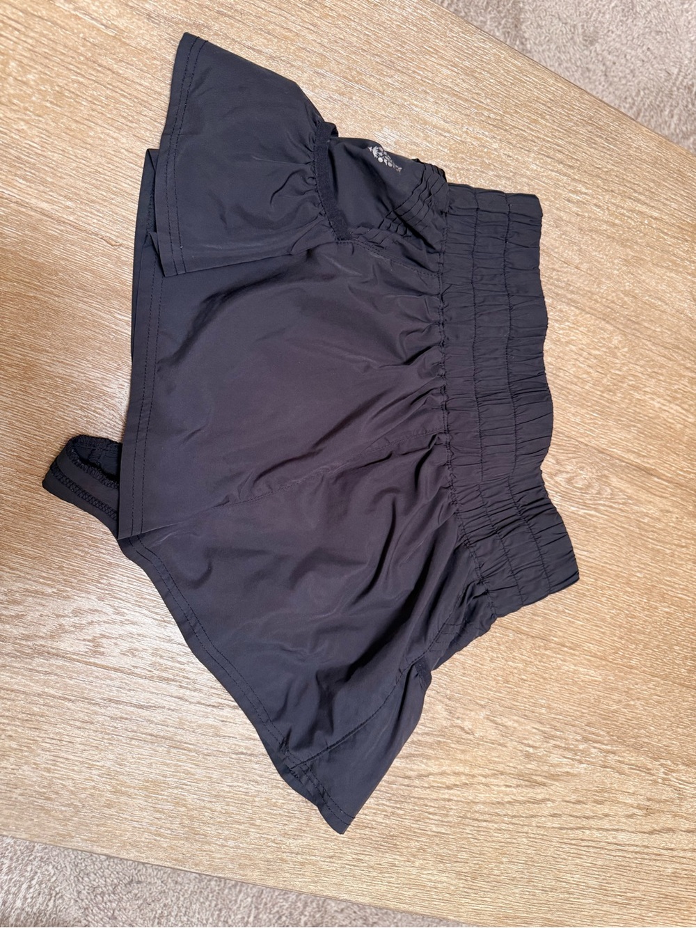 FP Movement by Free People Black Smocked-Waist Athletic Shorts